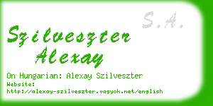 szilveszter alexay business card
